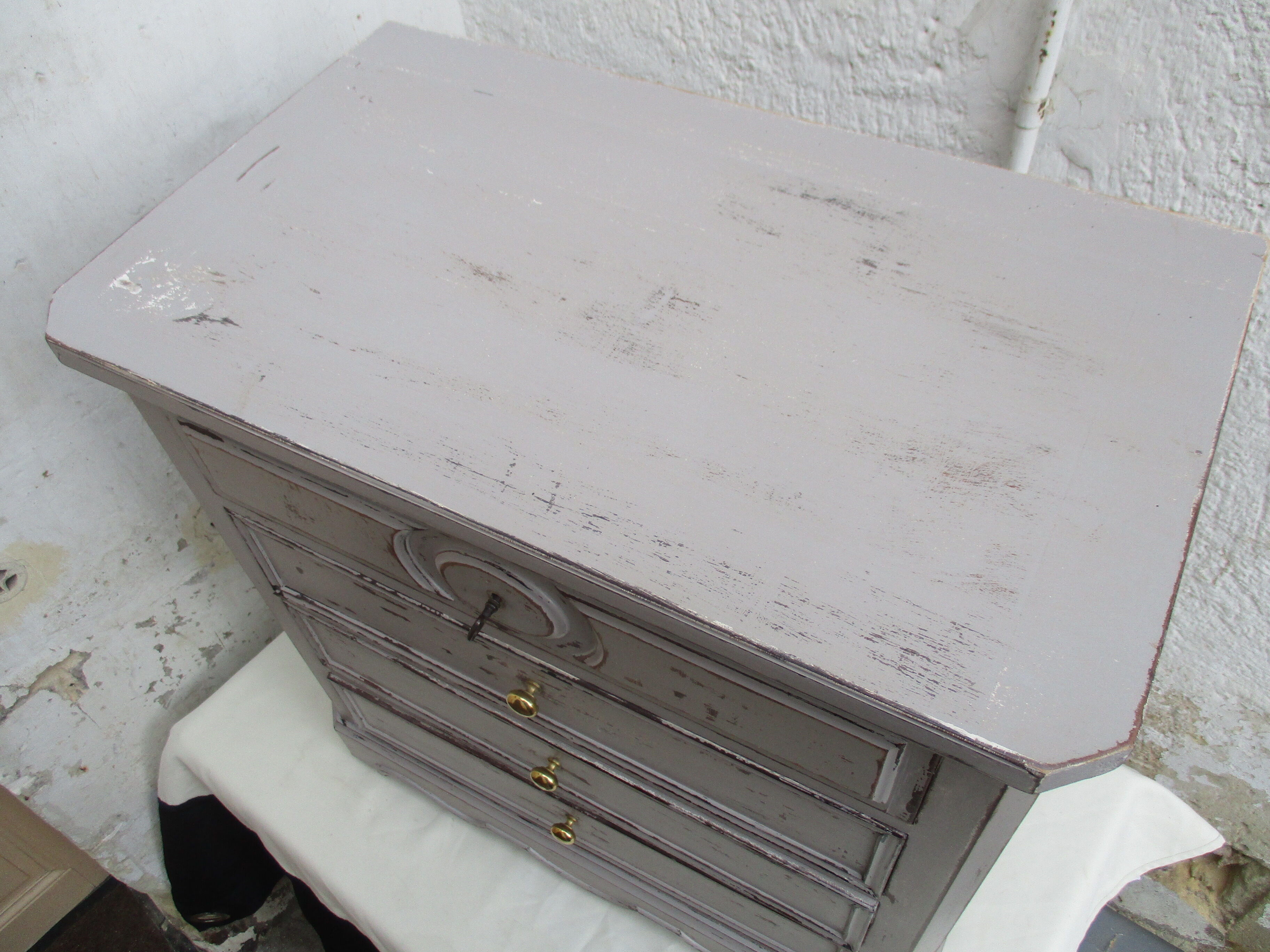 Dresser 19th century gray aged patina
