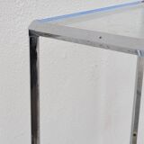 Designer chrome column display shelf - 1970s