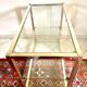 Coffee table with glass and gilded brass shelf France 1970