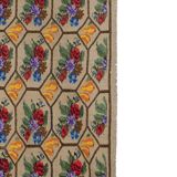 Handwoven Floral Pattern Needlepoint Kids Kilim Rug, Wall Hanging Turkish