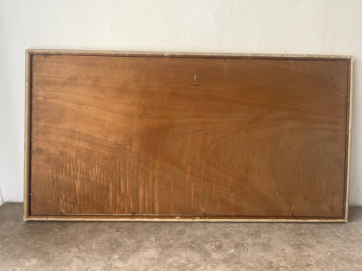 Marine, "Red Sail" technique with knife on panel signed Riccy.