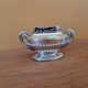 Silver Match table lighter in silver-plated metal with fluted base - Louis XVI