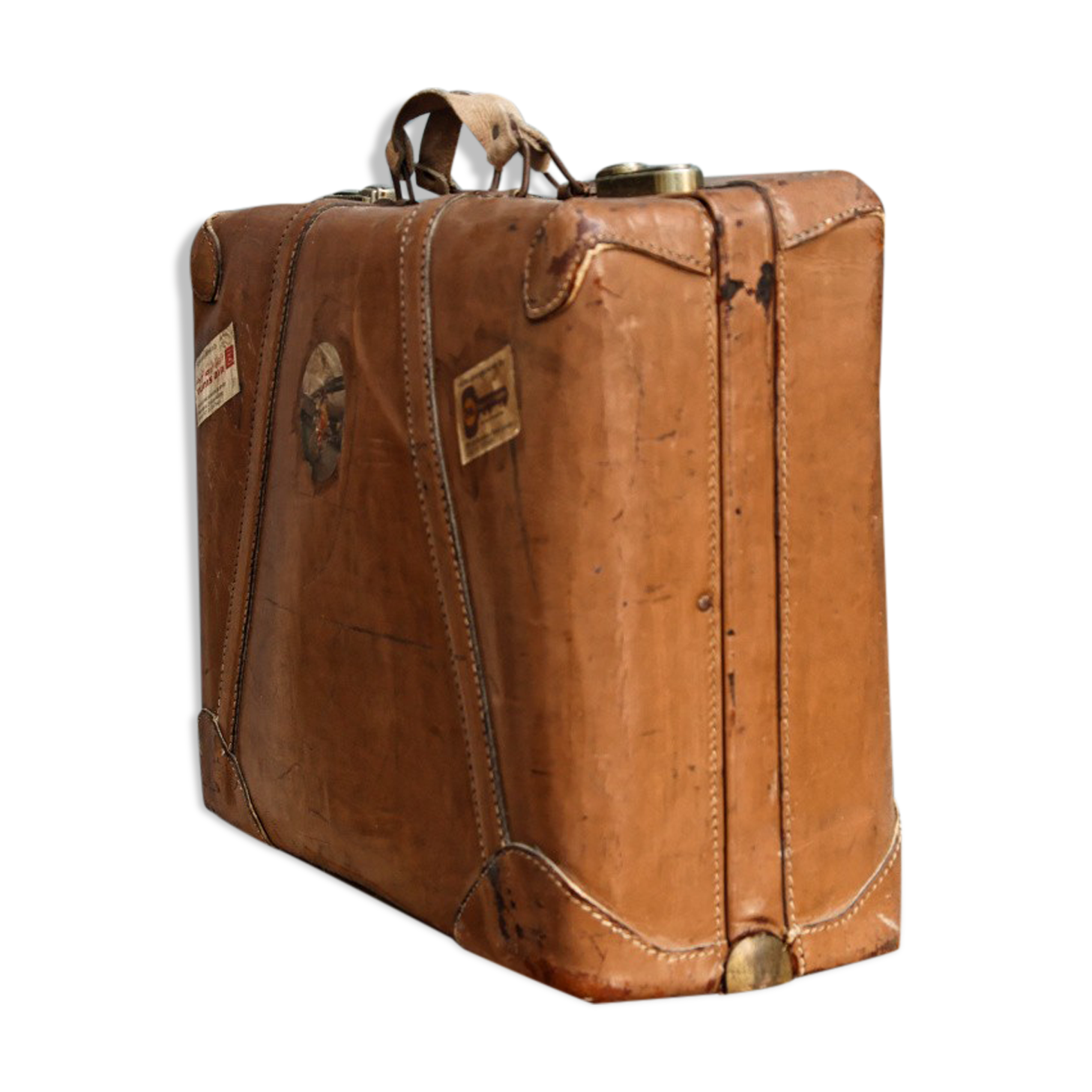 Leather suitcase, 50s