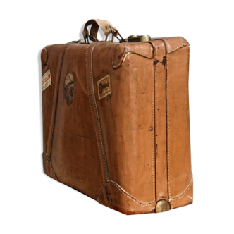 Valise en cuir années 50