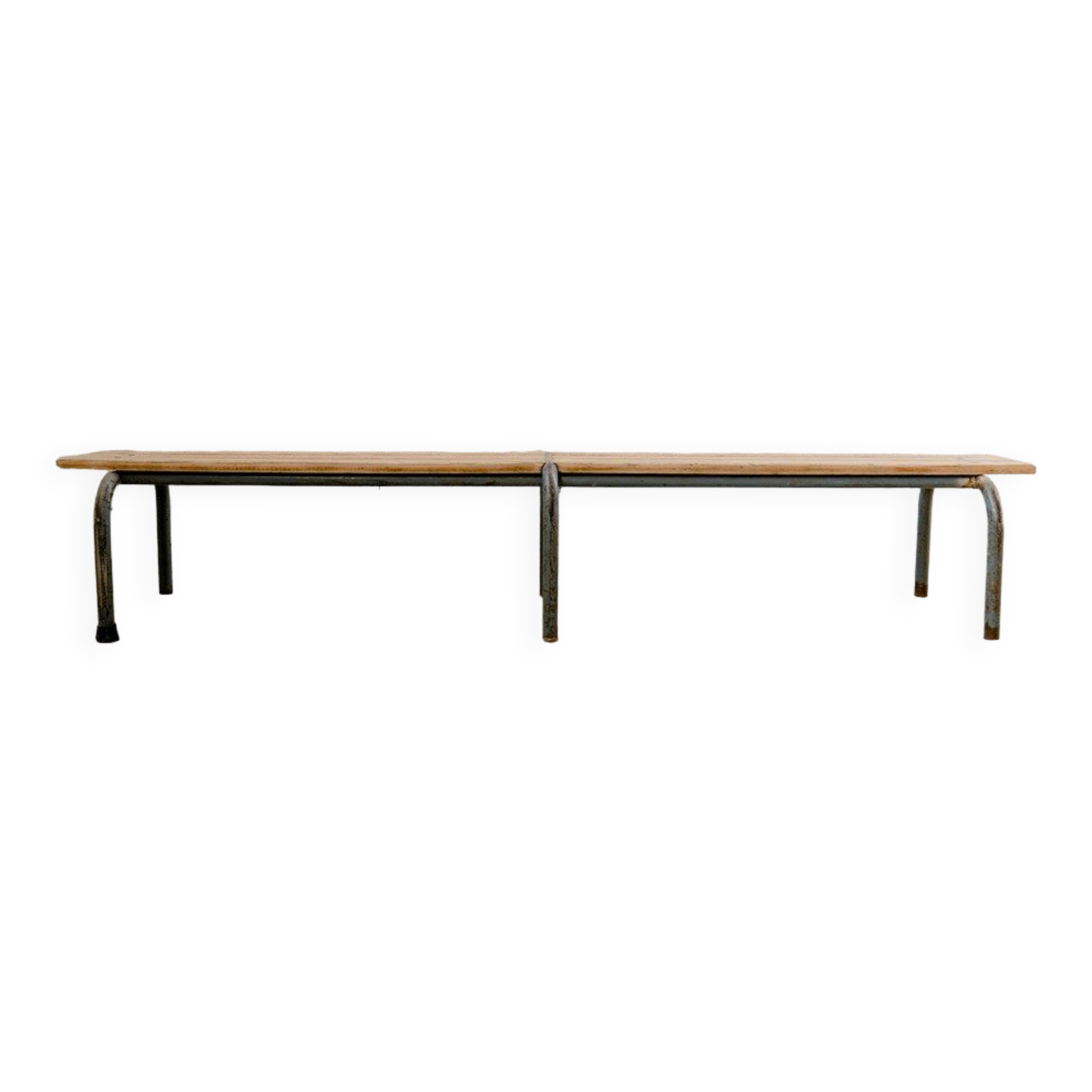 School bench grey metal