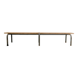 School bench grey metal