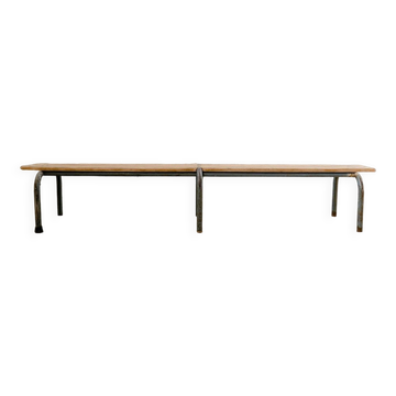 Banc d’écolier métal gris