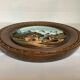 Ancient mountain landscape frame painted and carved by hand