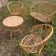 Garden furniture, chairs, seat and coffee table bamboo & rattan