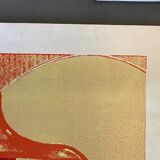 Original Yellow and Orange Lithograph From a private collection