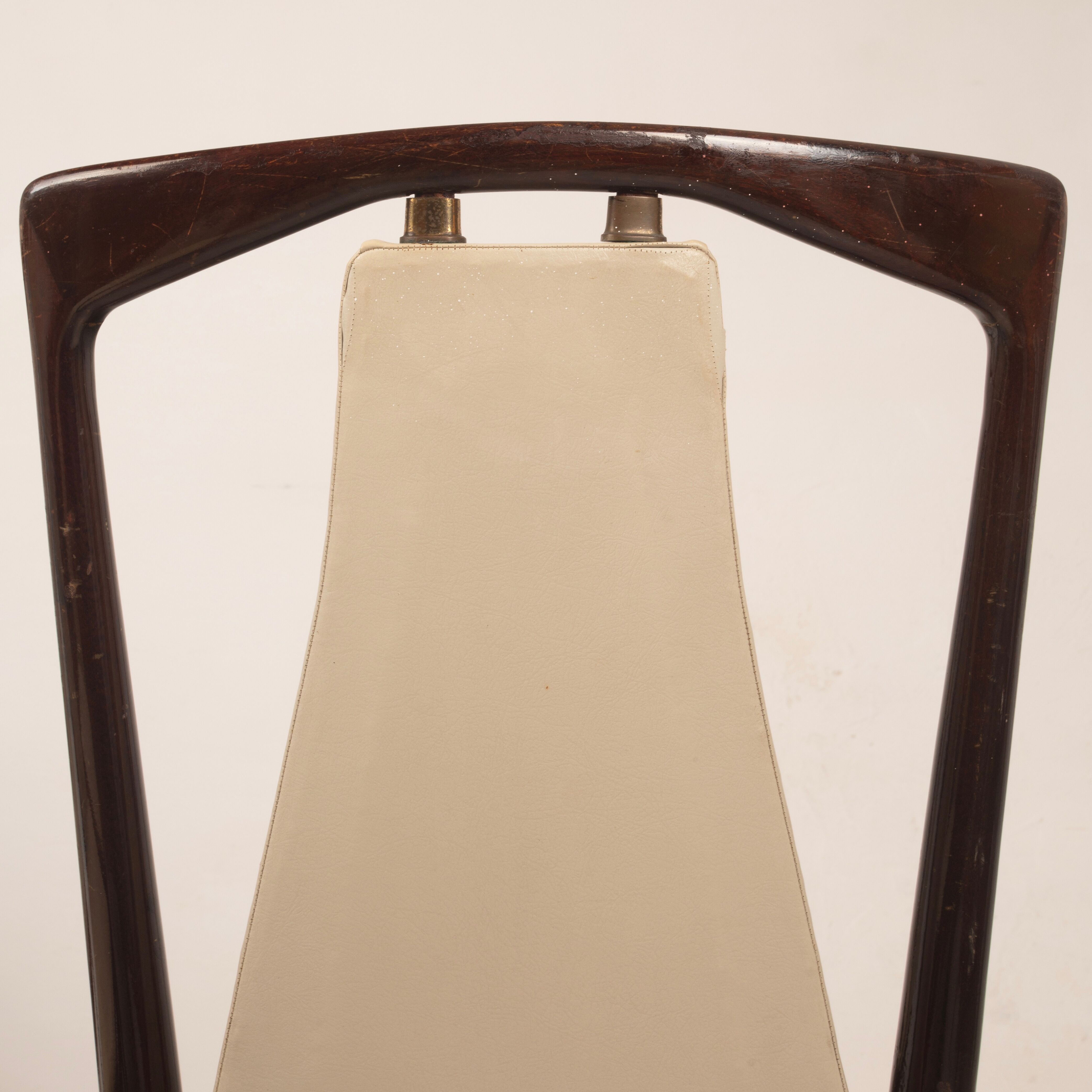 Osvaldo Borsani Mid Century Italian Mahogany Stained Dining Chairs for Arredamenti Borsani Varedo 1950