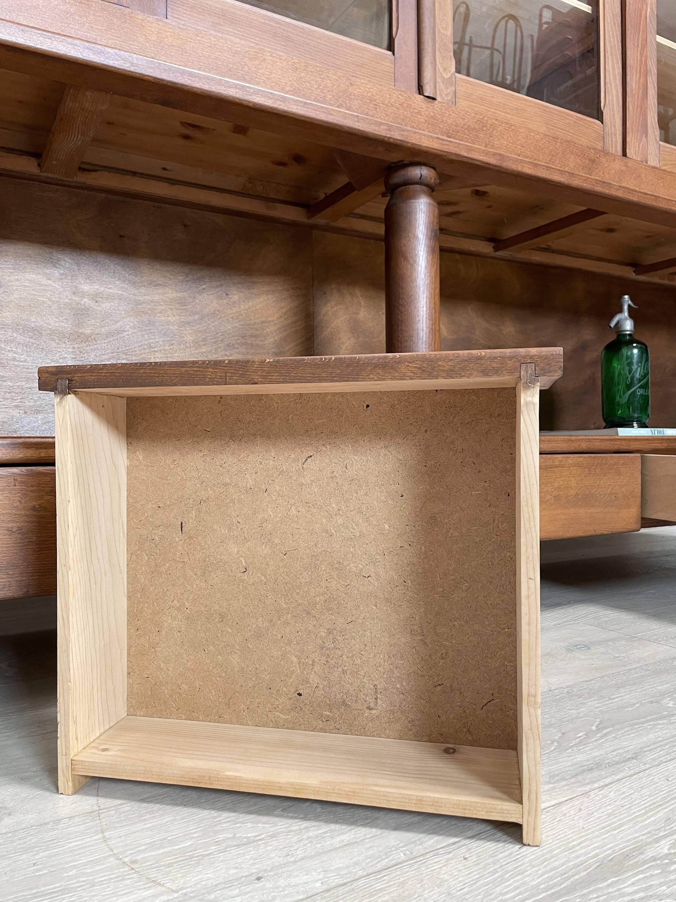 Solid wood display cabinet.