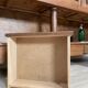 Solid wood display cabinet.