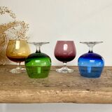 4 verres couleurs vintage
