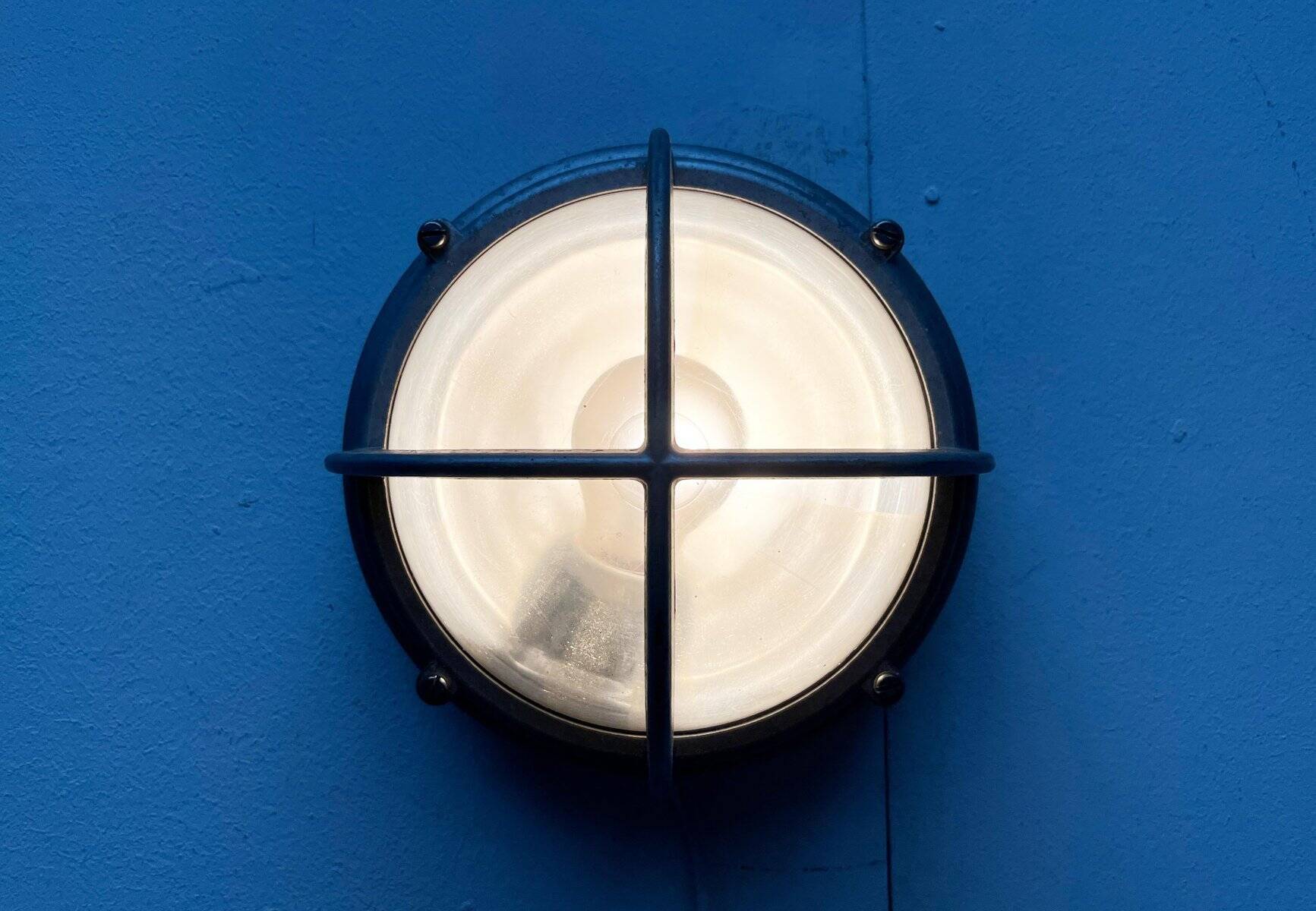 Mid-Century Danish Outdoor Metal Wall Lamp Model Skot by Lauritz Knudsen for Louis Poulsen, 1960s