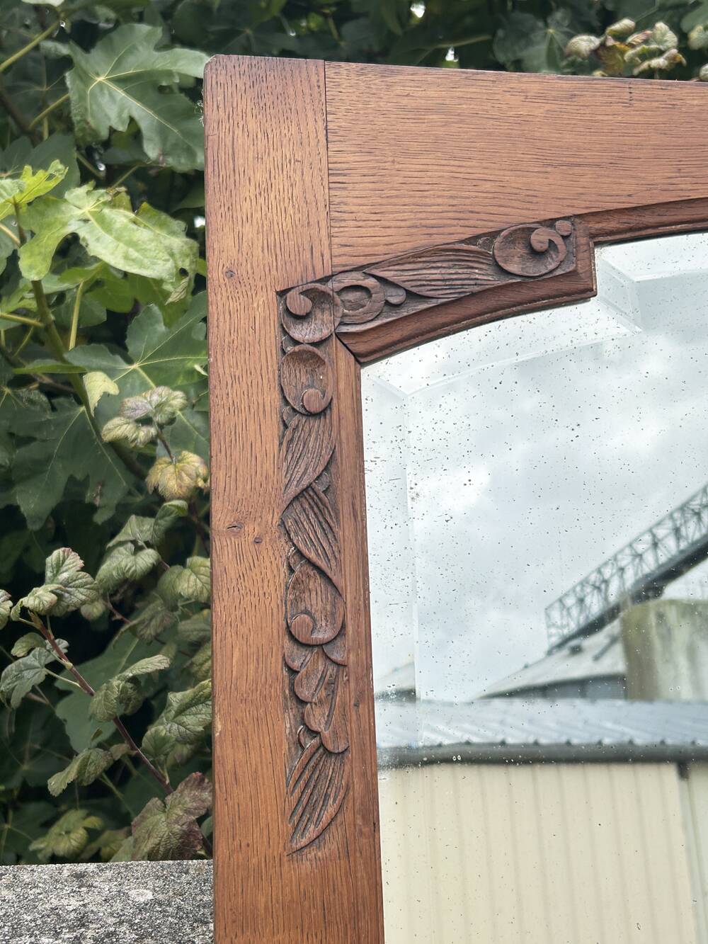 Large vintage wardrobe door mirror, 1930s.