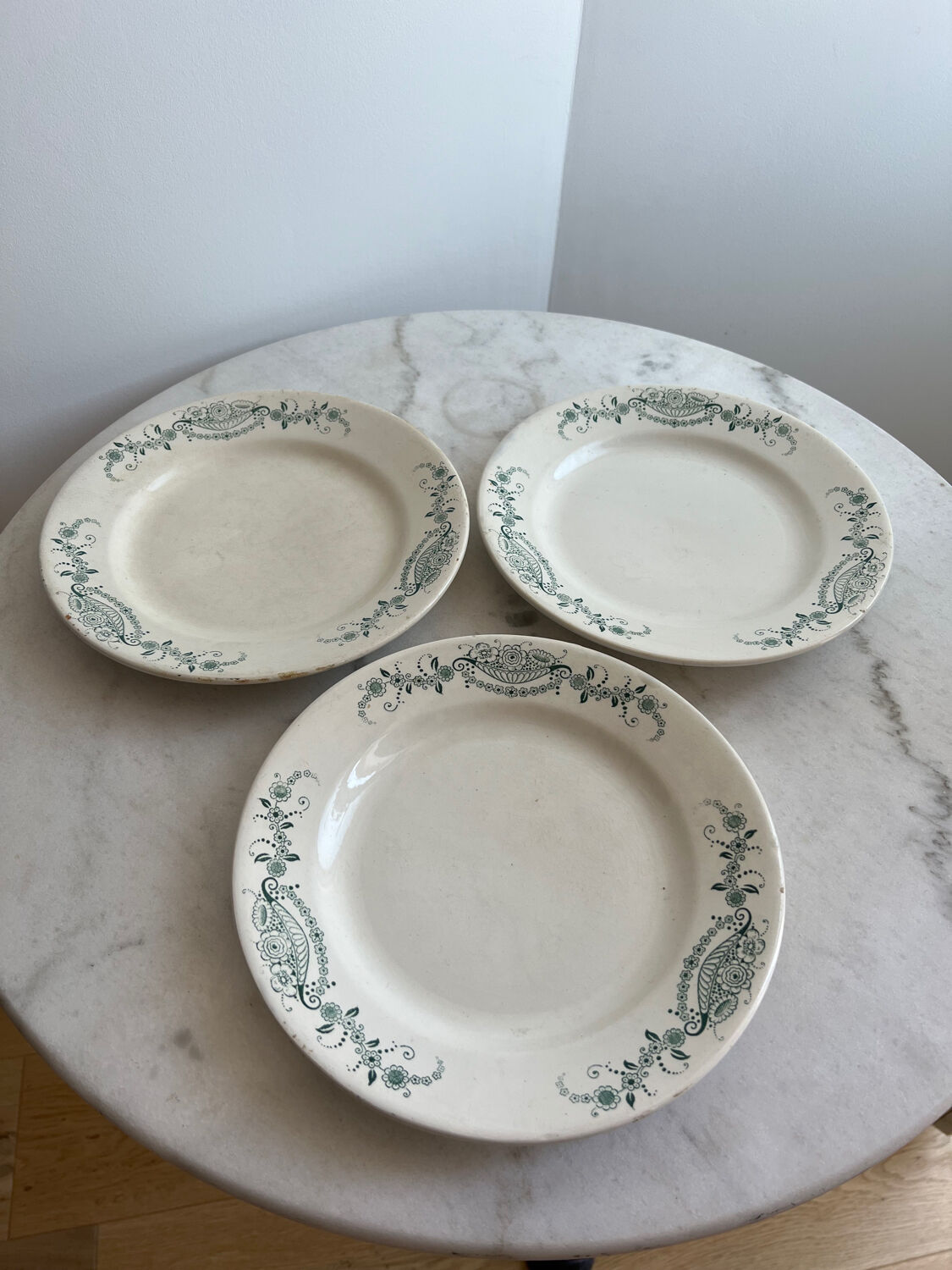 Set of 3 plates Ginette - Faïencerie nouvelle Givors France
