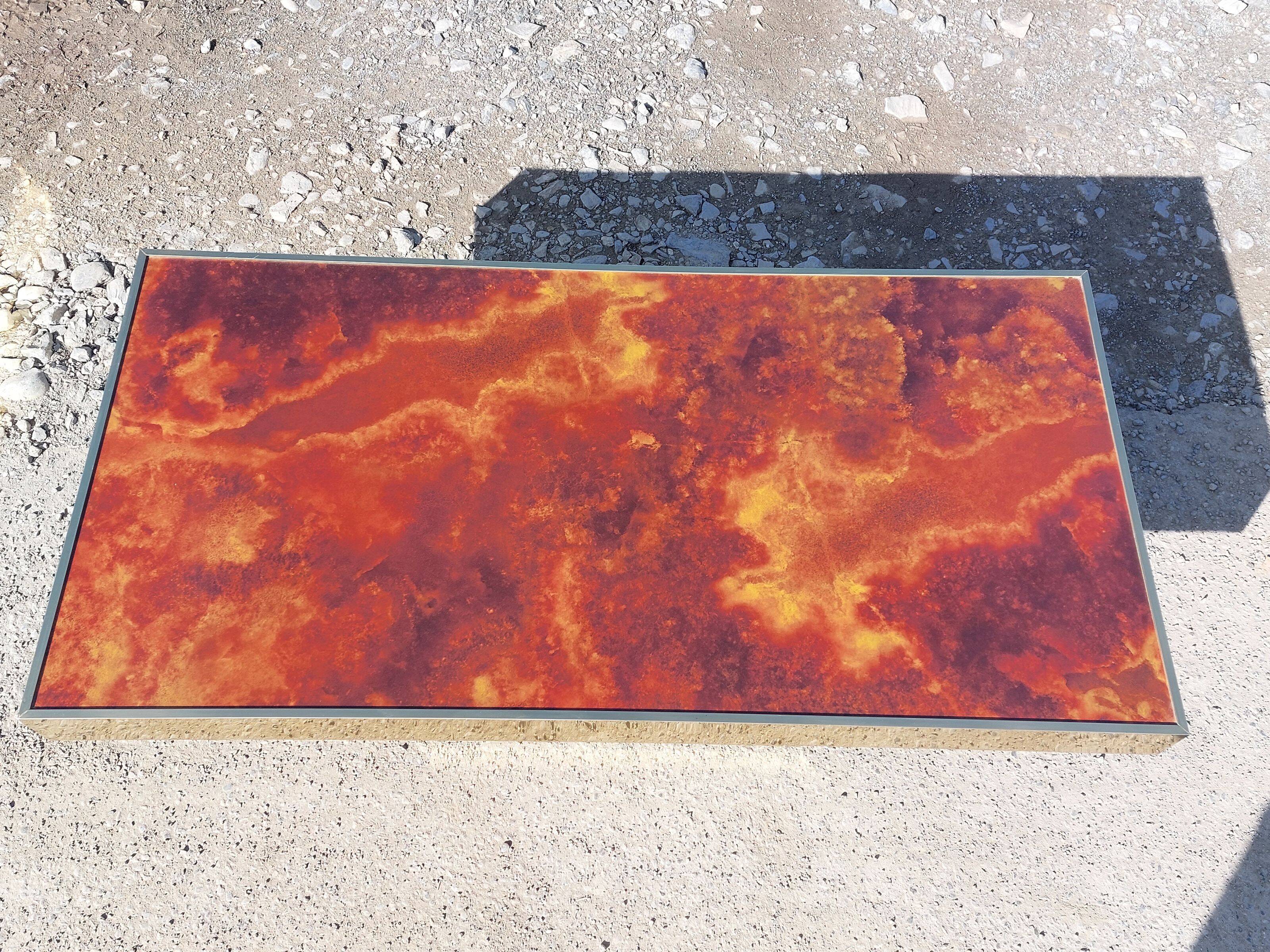 Rectangular coffee table Hervé Chapuis - 1970s