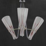 1970s Glass Chandelier , Czechoslovakia