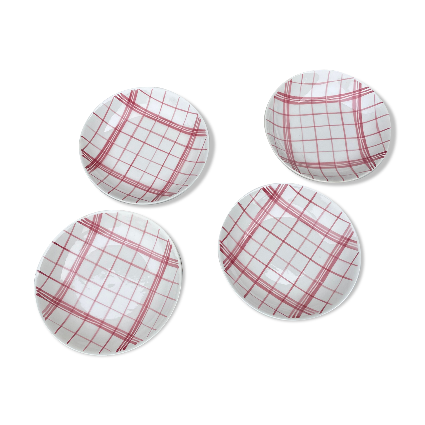 Pink vichy tile plates