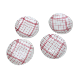 Assiettes carreaux vichy rose