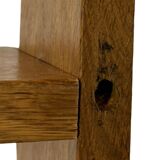 Vintage solid wooden wall rack with 3 shelves 70s oak rack