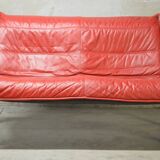 Vintage design sofa from the 80s/90s in leather