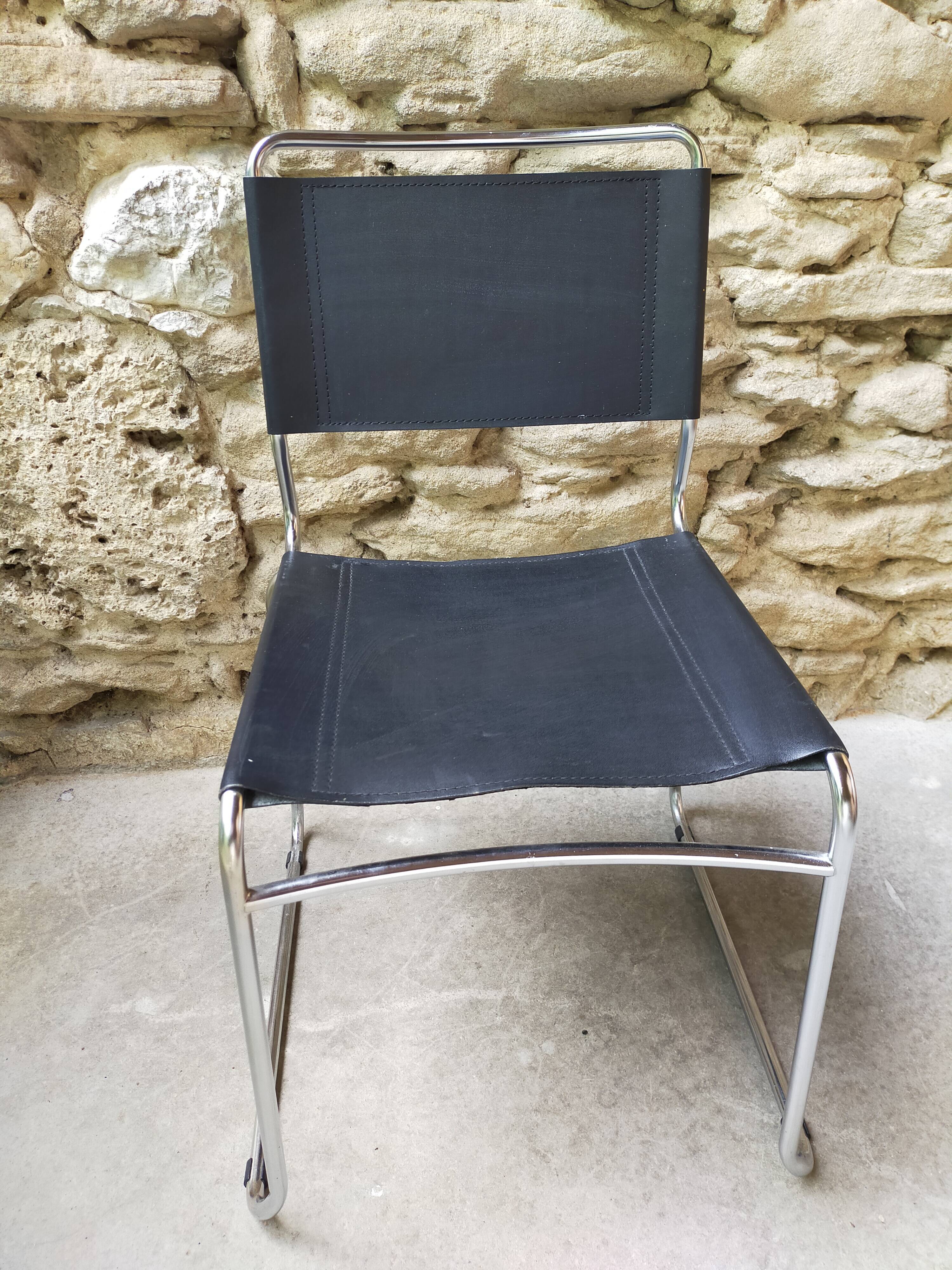 Lot of 6 chrome metal chairs