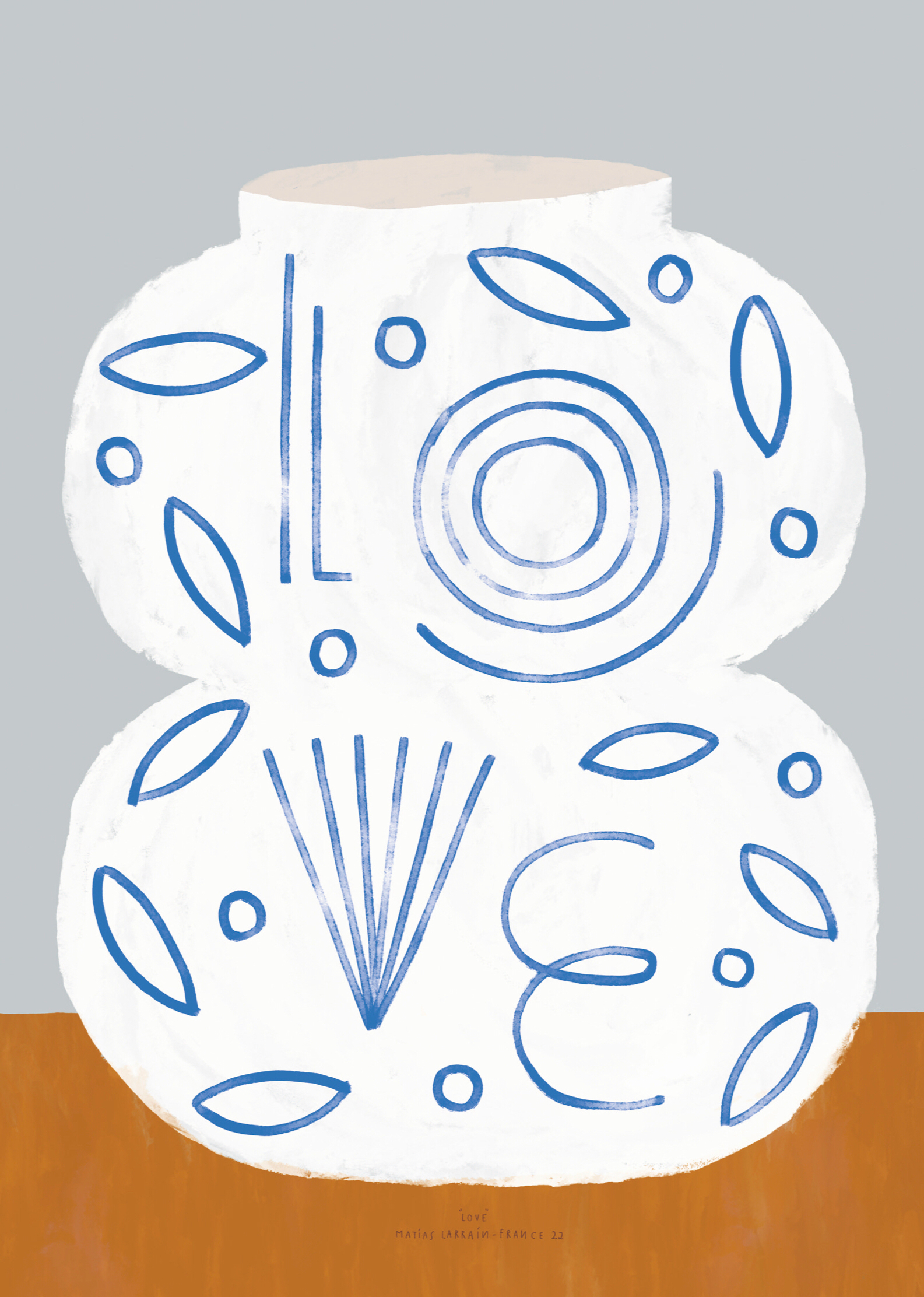 Pop-up Christmas 22 - Wall poster white vase with the word love 50cm*70cm