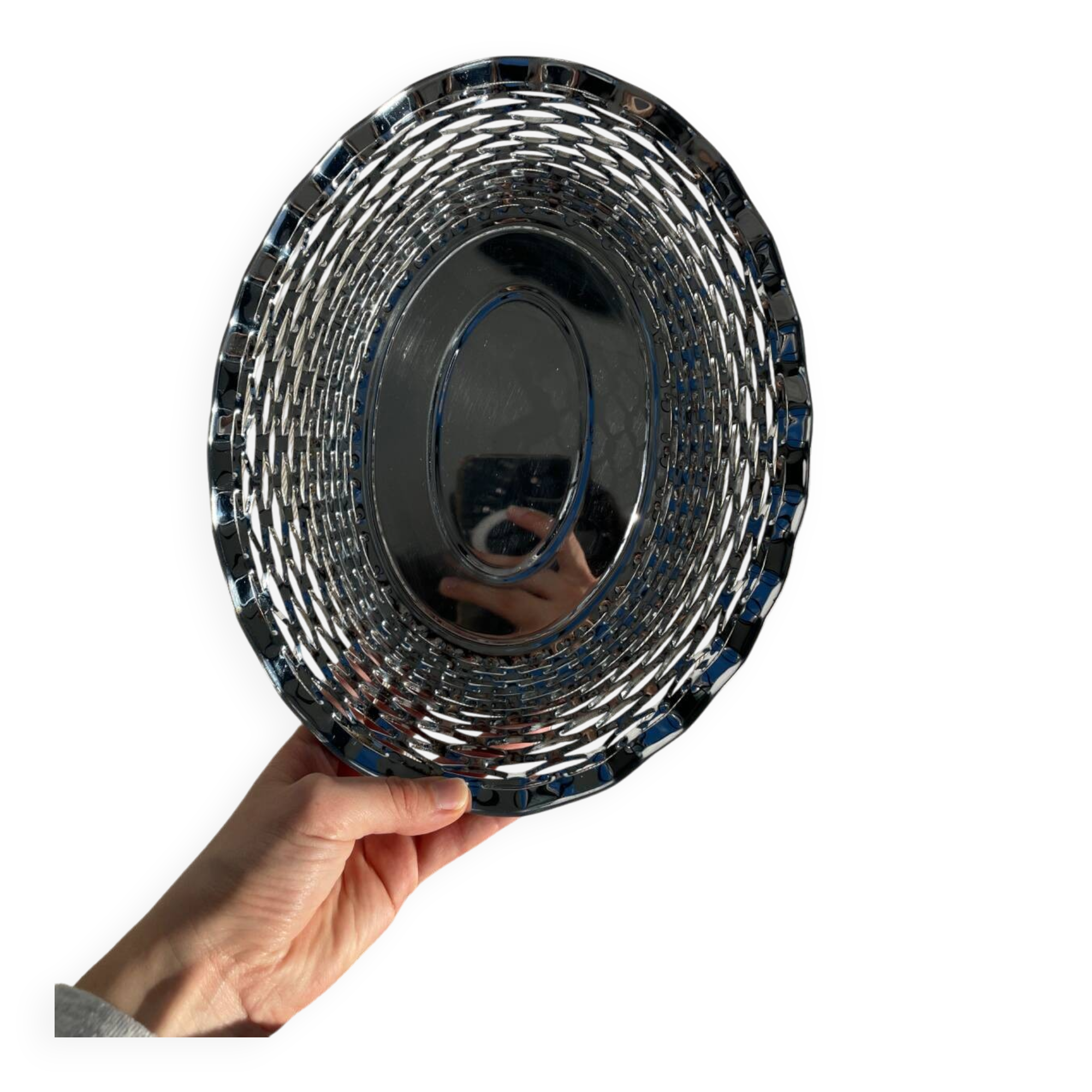 Vintage stainless steel bread basket - Roger Orfevre
