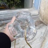 Lamp base in crystal by designer Joseph Bleichner, Saint Louis Crystal.