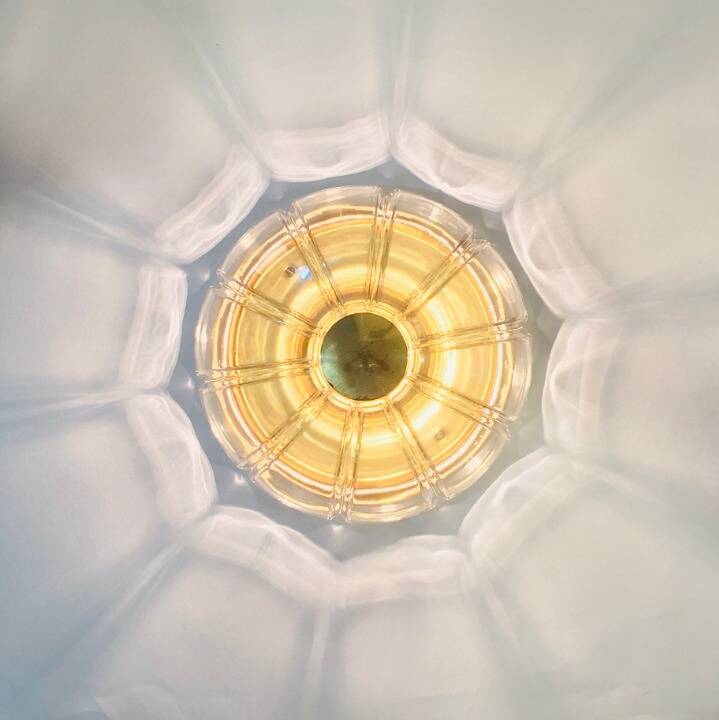 Mid-Century Glass & Brass Ceiling Light from Limburg, Germany, 1960s