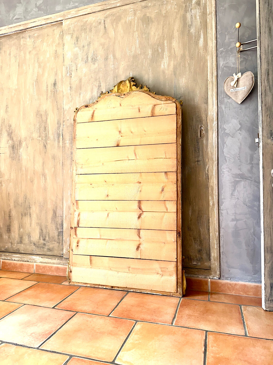 Old mirror with pediment nineteenth