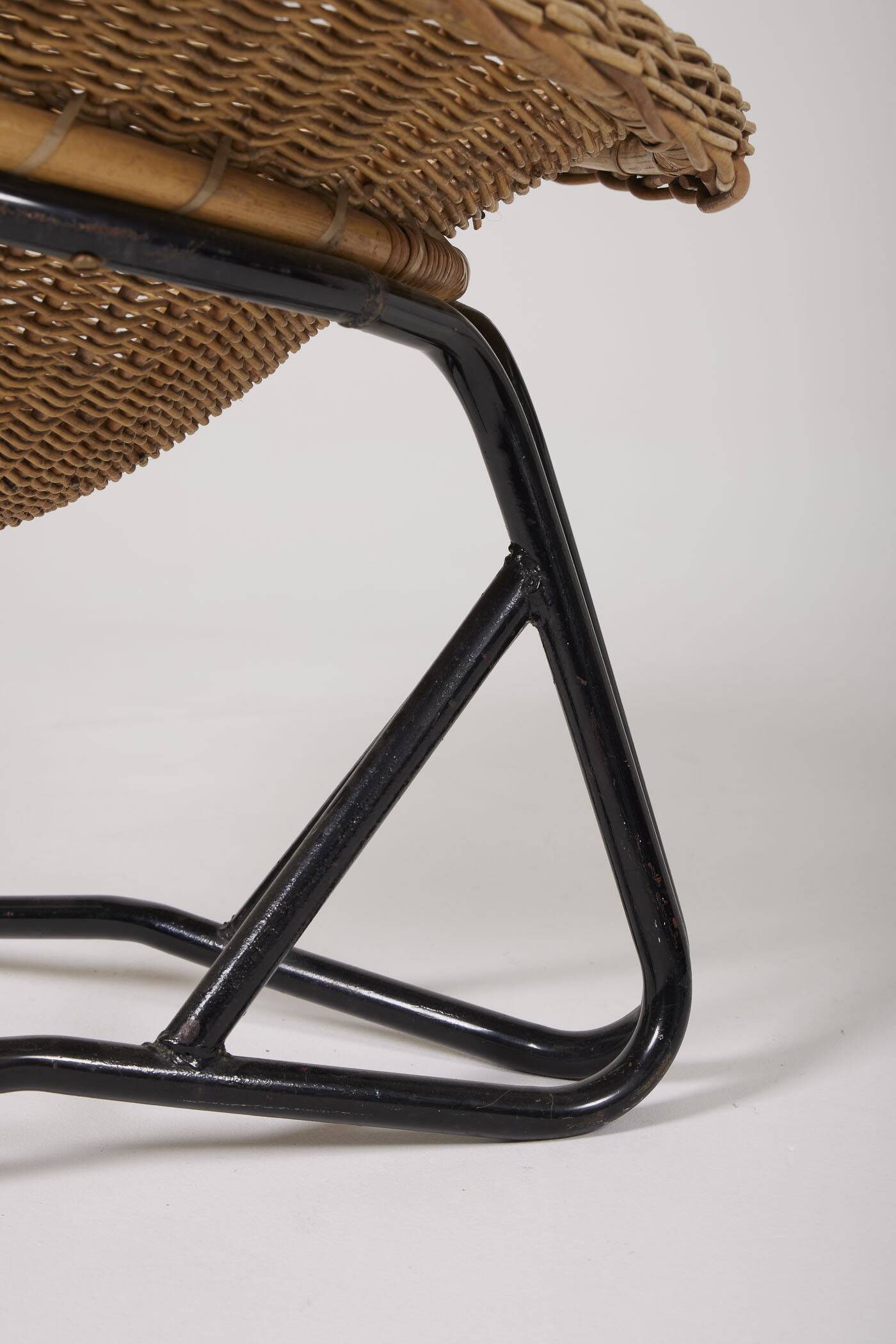 Arnold Bueno rattan and metal armchair by Mesquita