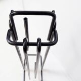 Ensemble d'accessoires de cheminée minimaliste en métal noir 'Mace-Line' par Ann Maes - 1970s