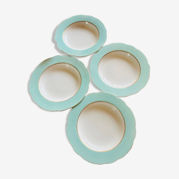 Old water green soup plates