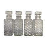 Set of 4 vintage glass decanters