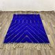 Tapis en laine pure fait main sur mesure traditionnelle bleu 1,5/2,5 m