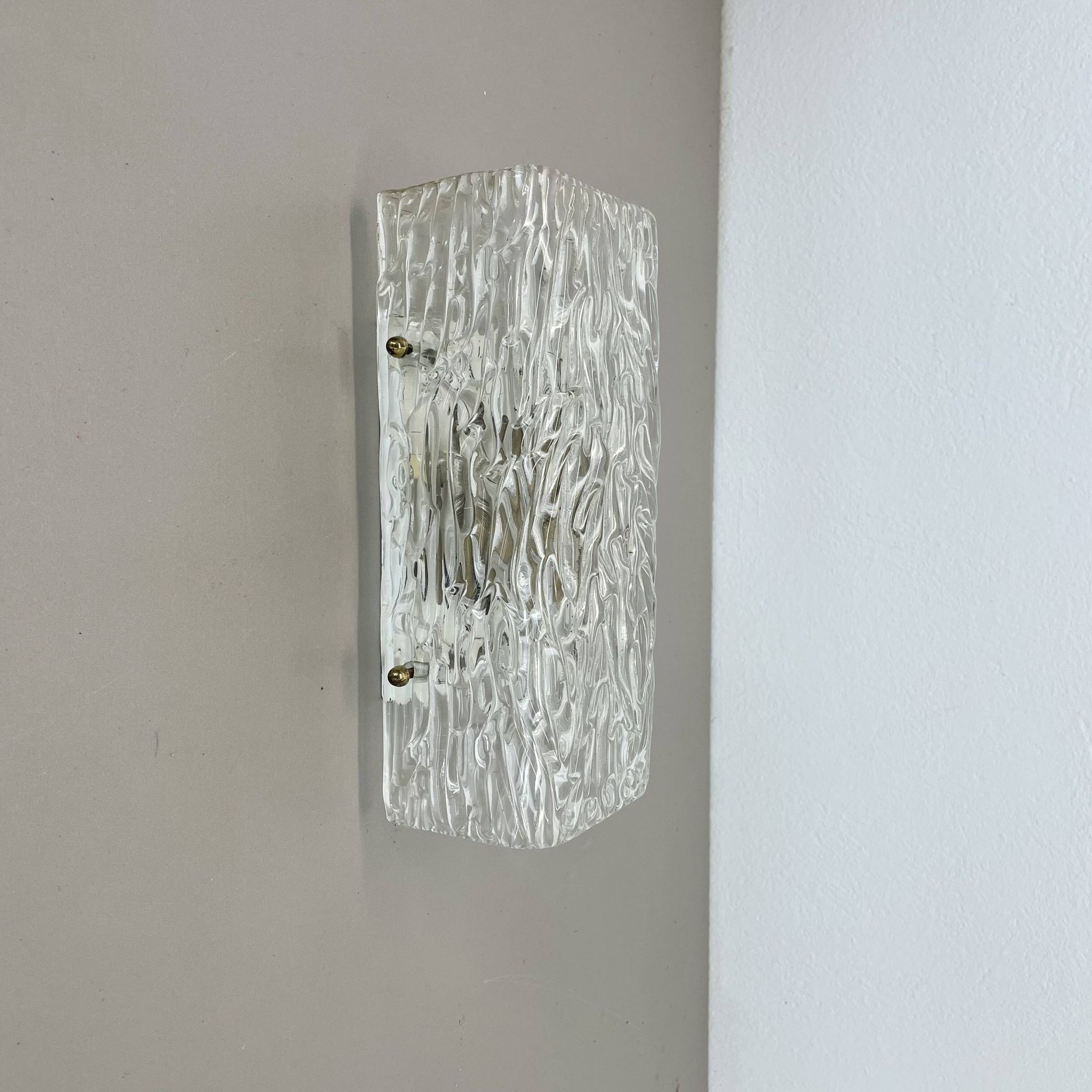 cubic Hollywood Regency Ice Glass Wall Light Made by Kalmar Lights, 1960s