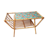Table basse en rotin années 50