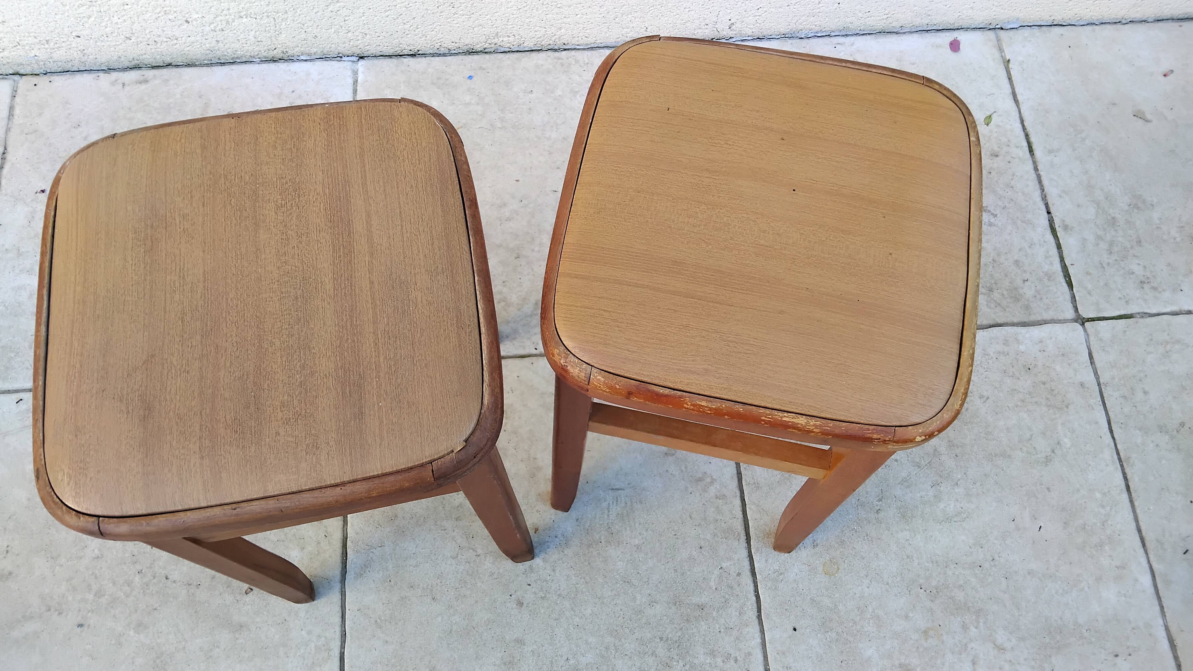 Pair of vintage bistro stools made in Romania