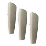 Appliques en verre opalin Set de 3 années 1970