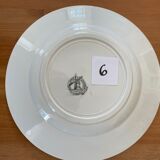 7 assiettes plates liserés vert sapin Moulin des loups