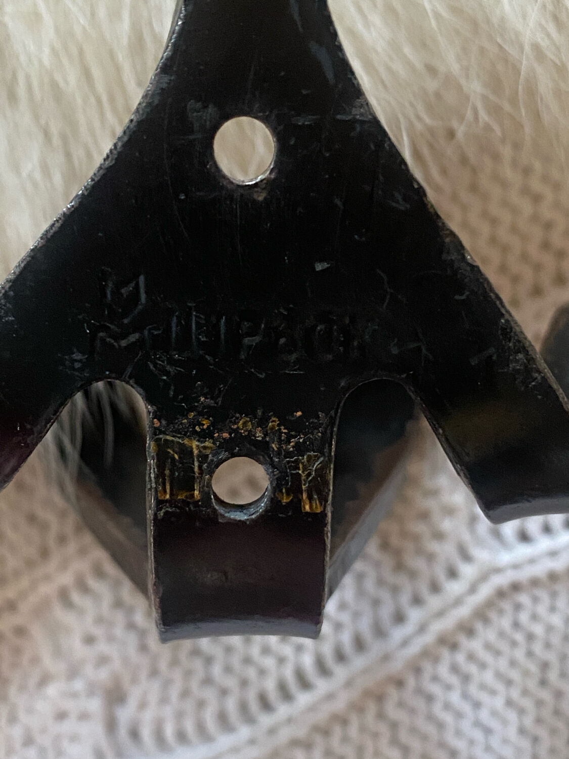 Iconic Russian coat hook "dog" in metal