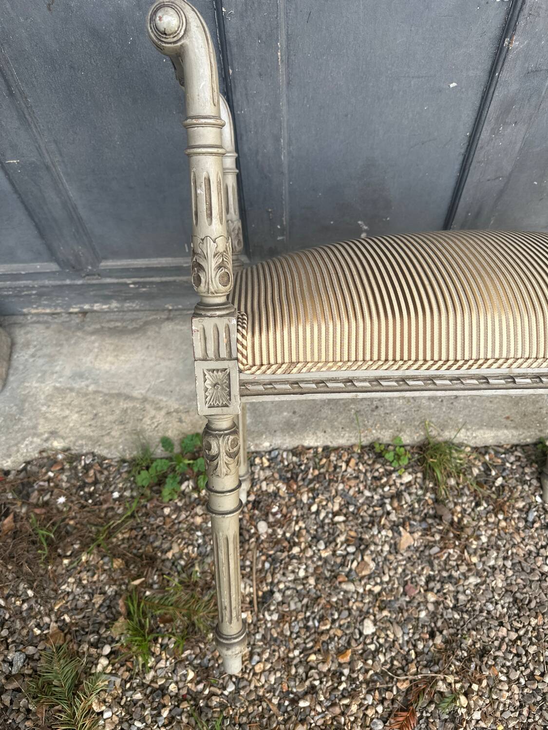 Small painted wooden bench