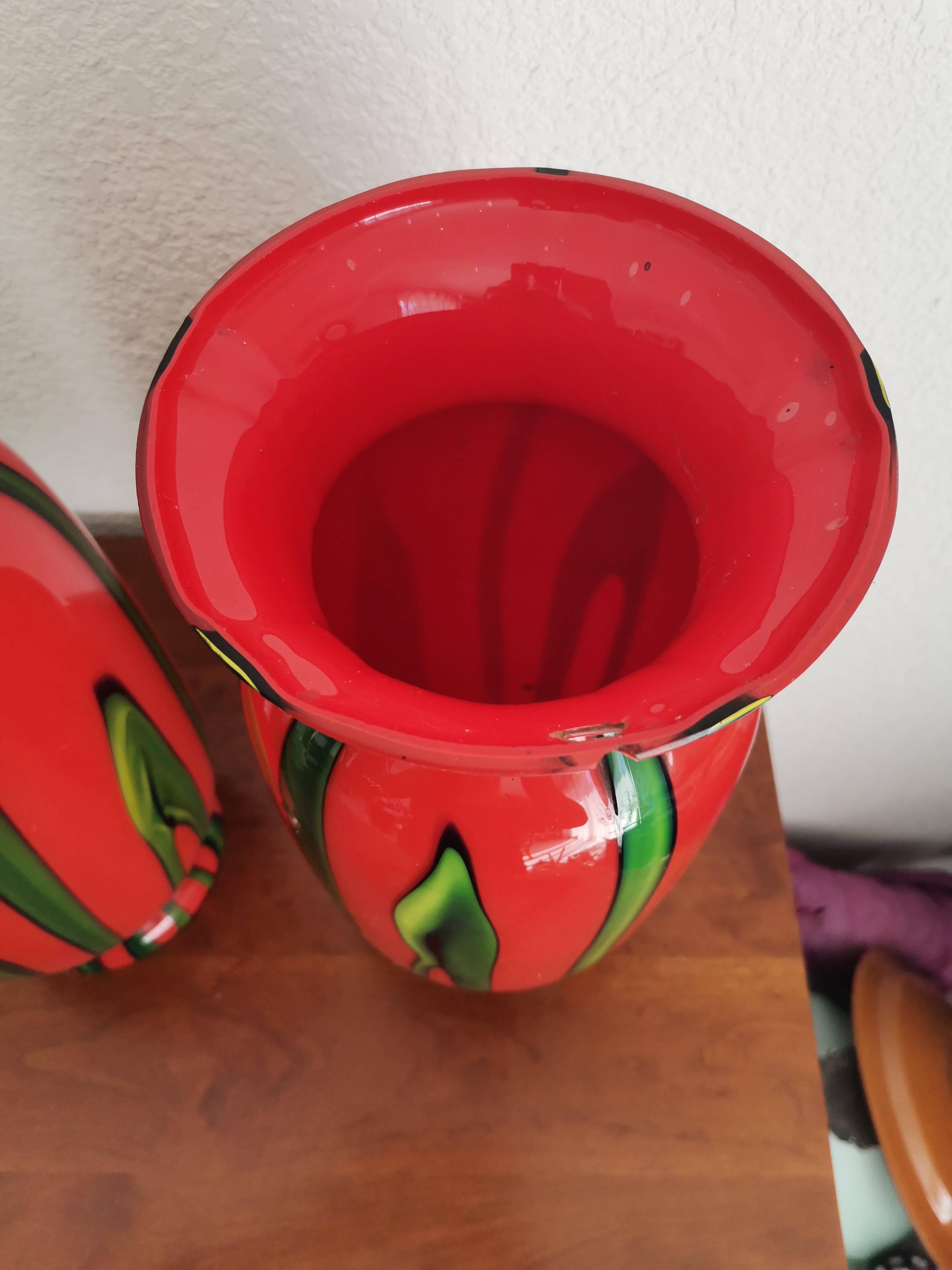 Bohemian vase pair "Bambus"