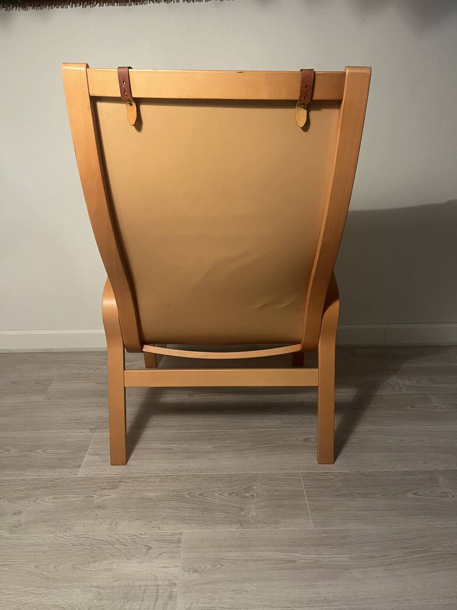 Pair of Scandinavian Bentwood Lounge Chairs in Cognac Leather, 1970s–80s