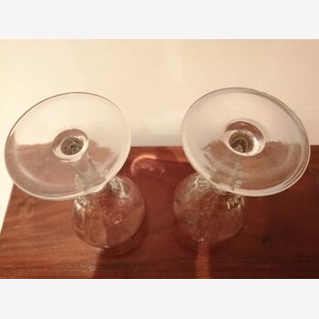 1930s blown glass absinthe glasses 