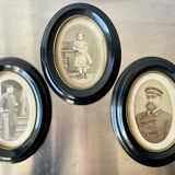 Set of 3 wooden oval picture frames
