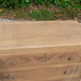 Chest of drawers 3 drawers art deco wood raw